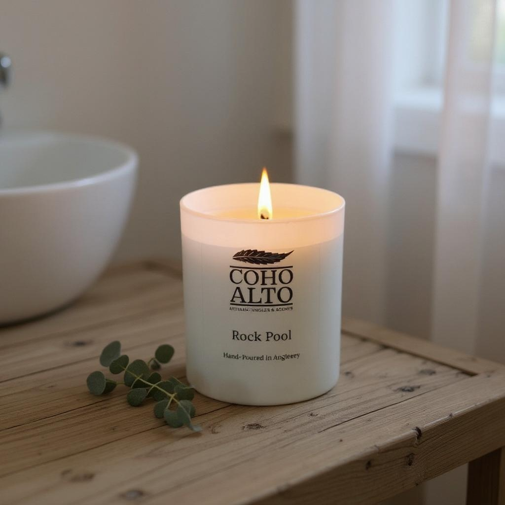 Rock Pool White Candle