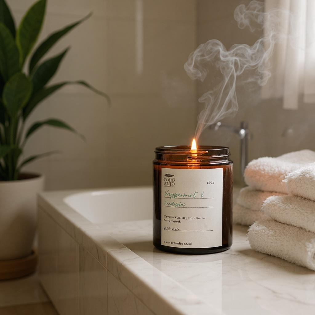 Spa candle by COHO ALTO peppermint and eucalyptus essential oil