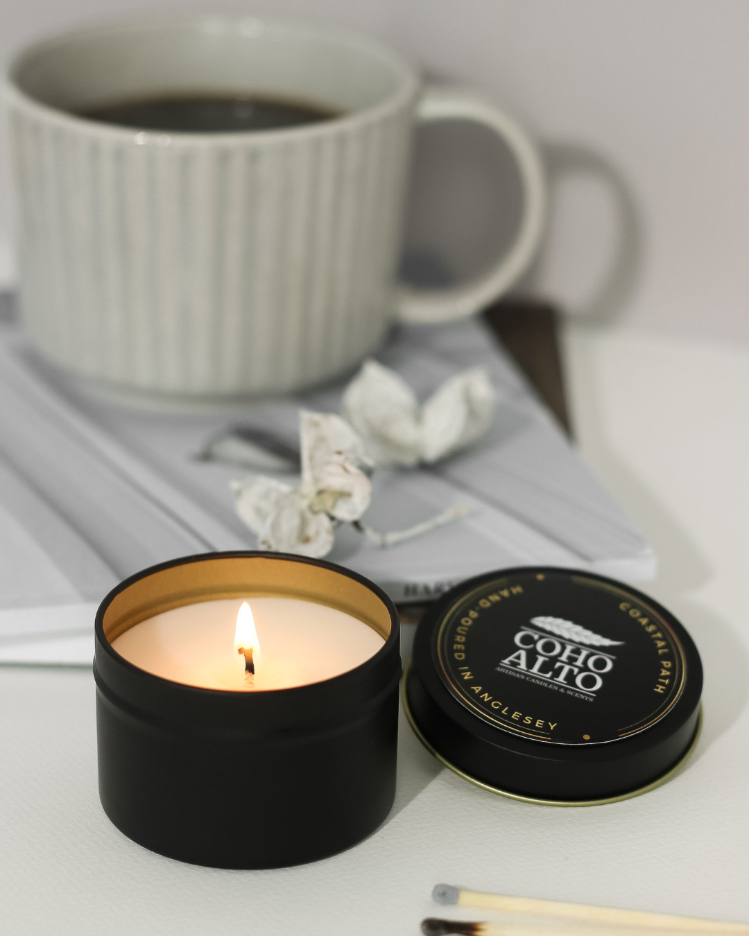 Coastal Path Black Tin Candle