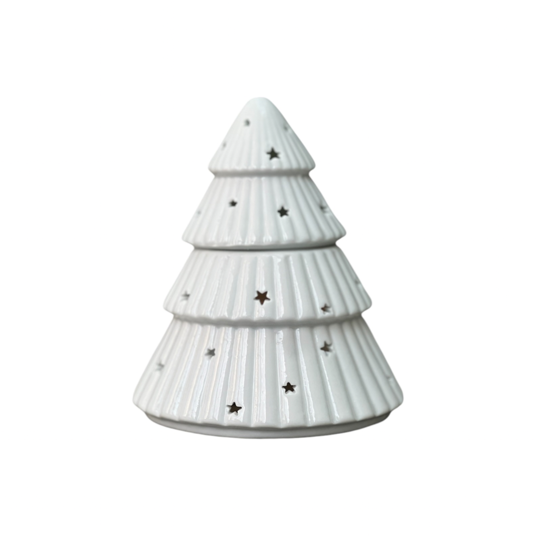 White wax melt burner Christmas tree