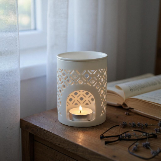 Lattice white oil burner home decor coho alto 